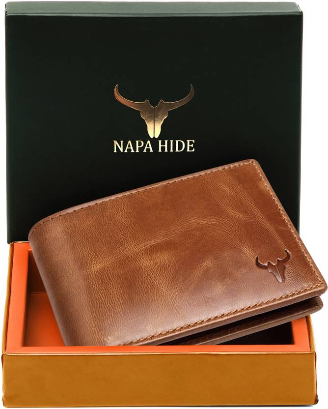 Men Tan Genuine Leather RFID Wallet - Regular Size  (8 Card Slots)
