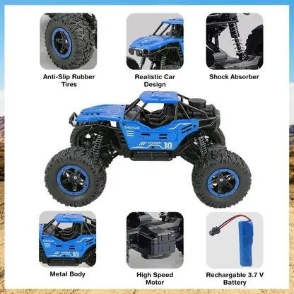 VISSHI Rock Car, Spring wheels ,1:18 scale,Wheel Remote control  (Blue)